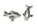 Sterling Silver Dolphin Shape Large Hole Bead-9x14x8.5mm (3.9mm Hole)