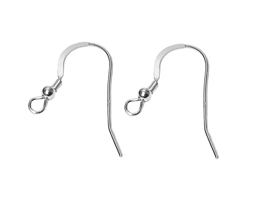 1) Pair Solid Sterling Silver 925 Earring Hooks French Wire 2pc DIY  Findings US