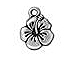10 - TierraCast Pewter DROP  Hibiscus, Antique Silver Plated 