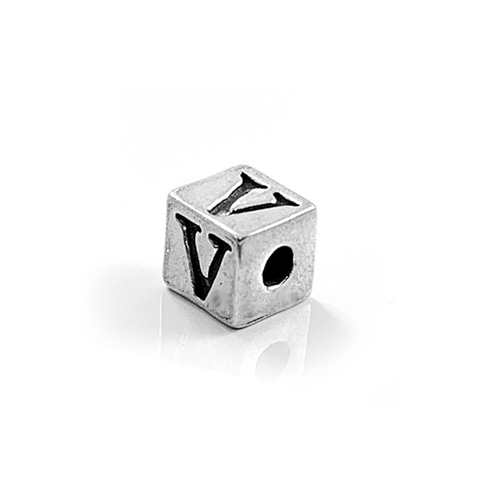 Alphabet Beads, Sterling Silver 4.5mm - A