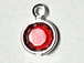 Light Siam (July) - PRECIOSA Crystal Silver Plated Birthstone Channel Charms