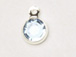 Aquamarine - Swarovski Crystal <b>Silver Plated</b> Birthstone Channel Charms, 6.6 x 4.6mm