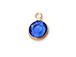 Sapphire - Swarovski Crystal Rose Gold Plated Birthstone Channel Charms, 6.6 x 4.6mm